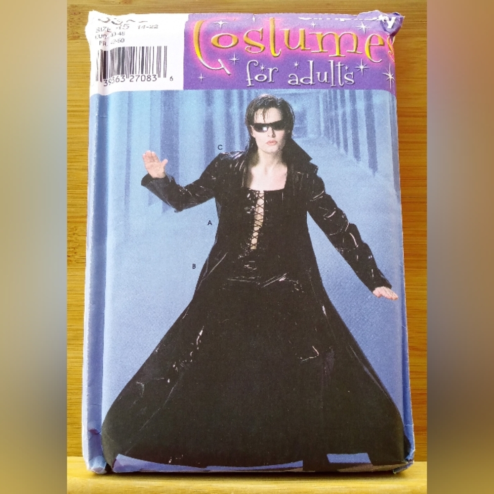 Vintage Simplicity 5380 Miss Matrix Duster Coat Bodice Top Pants Sewing Pattern
